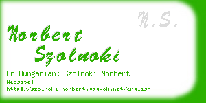 norbert szolnoki business card